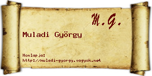 Muladi György névjegykártya